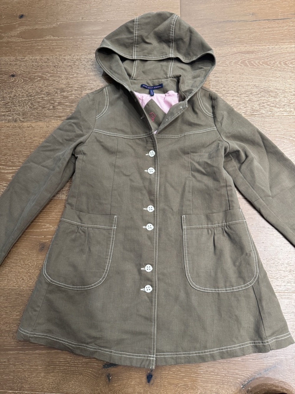 Mon Petit Oiseau Olive Corduroy Hooded Jacket Petite Cottagecore Utility Coat - Picture 6 of 6